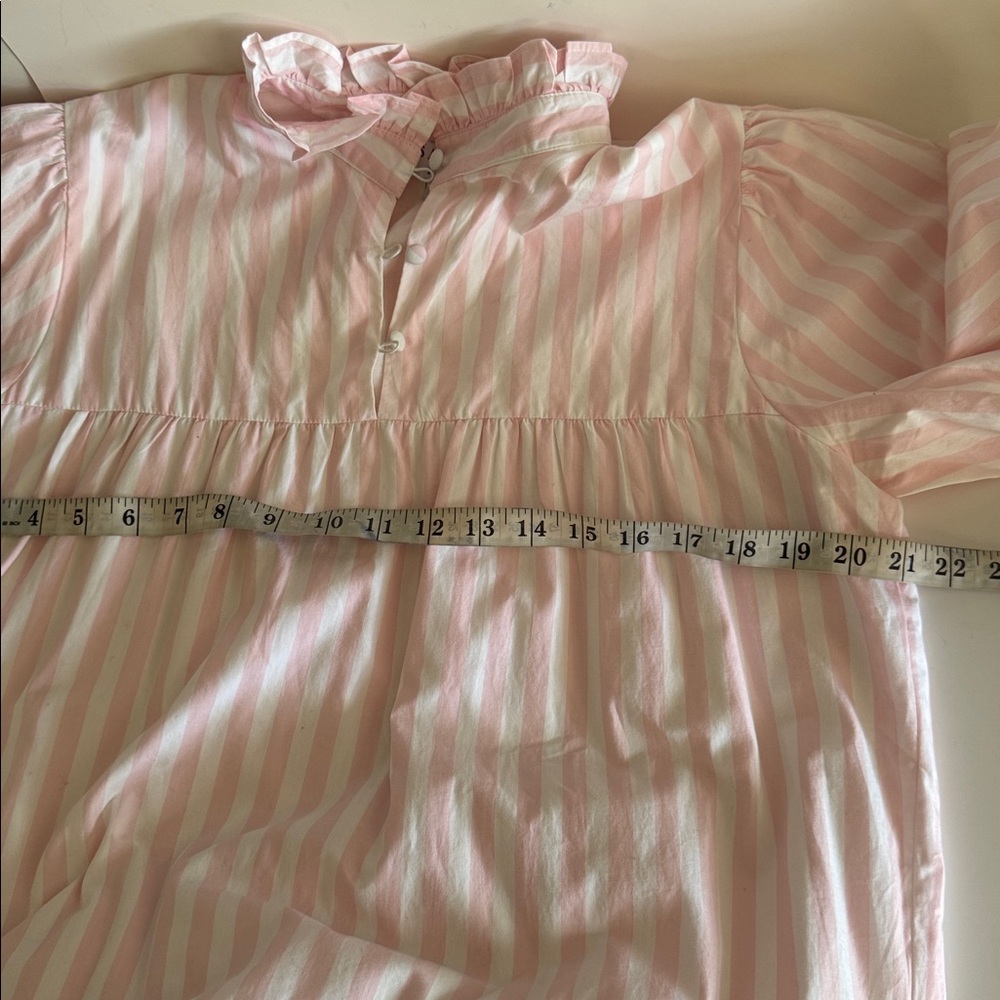 Women’s Pink Striped Maxi Dress - Relaxed Tiered Silhouette - Picture 4 of 7